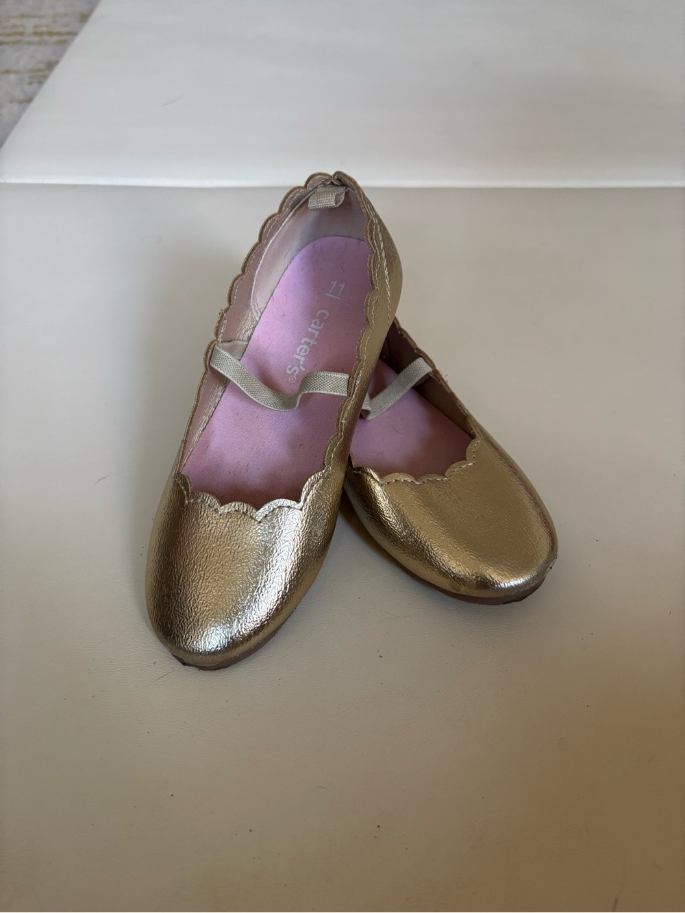 Carter's Metallic Gold Scalloped Mary Jane Flats for Kids